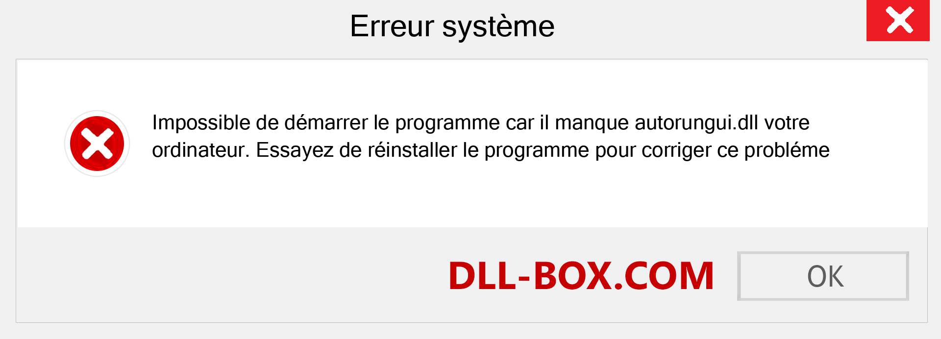 Le fichier autorungui.dll est manquant ?. Télécharger pour Windows 7, 8, 10 - Correction de l'erreur manquante autorungui dll sur Windows, photos, images